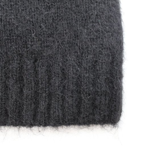 Black Mohair Sweater Puffy Sleeves Boxy Oversized Fluffy Knit Tall Ribbed Cuffs - Picture 10 of 14